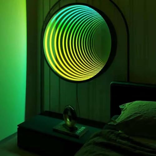 Infinity Spiegel Tunnel Lampe, LED Nachtlicht mit Fernbedienung, Sensorisches RGB-Licht, 358 magische Effekte für Zimmer und Schlafzimmer, 30cm (50cm)