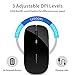 immagine 1Mouse Wireless Ricaricabile, Coener Senza Fili Silenzioso 2,4G 1600DPI Mouse Portatile da Viaggio Ottico con Ricevitore USB per Windows 10/8/7/XP/Vista/PC/Mac (Nero)