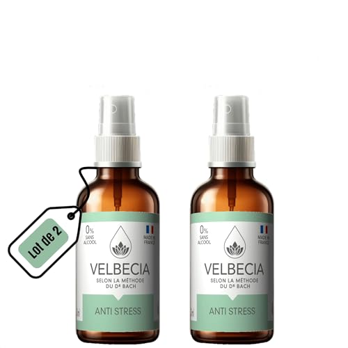 Velbecia® - Flores del Dr Bach Anti estrés 30 ml +1 GRATIS - SIN ALCOHOL - Spray Fácil de usar - Permite mantener la calma durante ataques repentinos de ansiedad