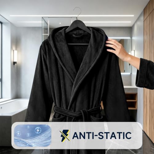 Lagtew Men's Hooded Premium Plush Warm Bathrobe w/ Pockets - image 5
