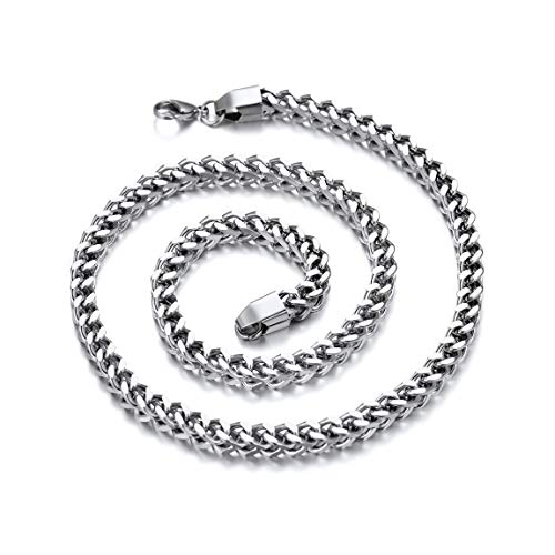 Chainspro 6Mm Link Chain Necklace For Men Hiphop Box Curb Franco Chain Necklace Stainless Steel Jewelry 30” #TOP1