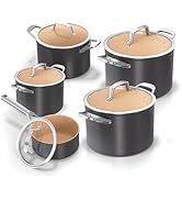 Ninja Extended Life 5-Piece Ceramic Cooking Set (20 & 24 cm Frying Pans, 16, 18 & 20 cm Cooking Pot), a...