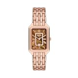 Fossil Women's Watch, Raquel Quartz Stainless Steel and Leather Three-Hand Watch for Women, Color: Rose Gold/Chocolate