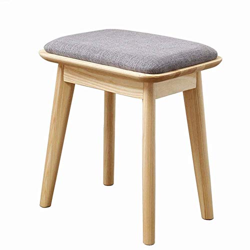 Taburete nórdico de madera sólida para decorar el salón y recibidor 2