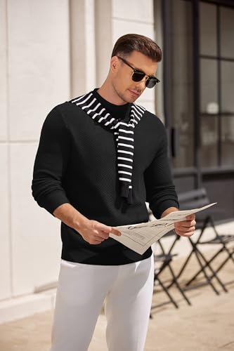 COOFANDY Men's Mock Turtleneck Sweater Long Sleeve Knitted Slim Fit Casual Half Neck Pullover Sweaters4