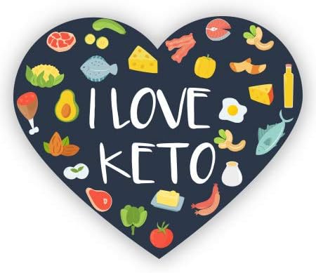 I Love Keto - 3" Vinyl Sticker - for Car Laptop I-Pad Phone Helmet Hard Hat - Waterproof Decal