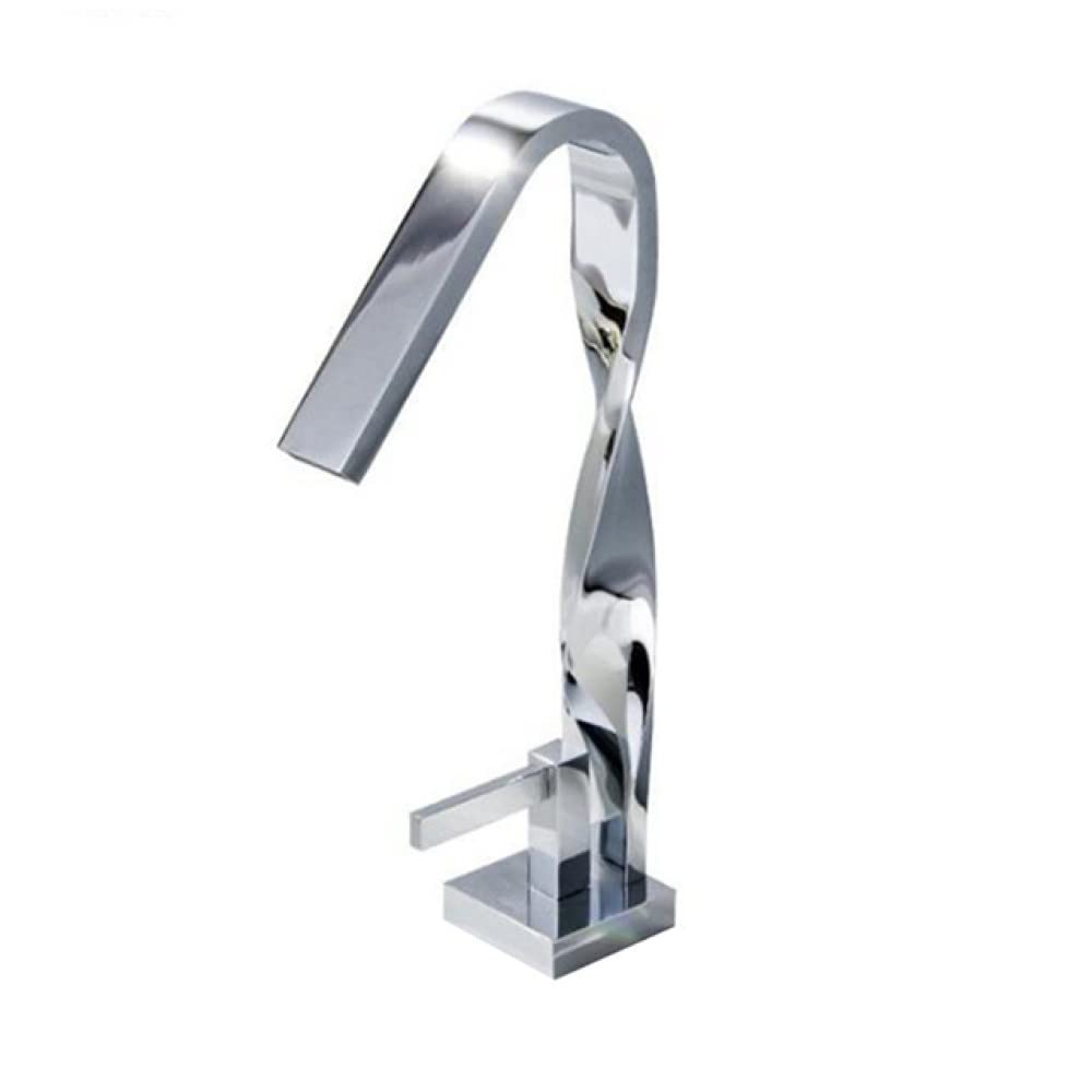 Robinet mitigeur cascade grand format pour lavabo chrome avec cartouche céramique durable