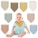 Easoger 8 Stück Dreieckstuch Baby Lätzchen, Weiche & Saugfähig Musselin Halstücher Sabberlätzchen mit 2 Verstellbares Druckknopf, Lässig Halstuch Baby Geschenk für Kleinkinder, Mädchen, Junge