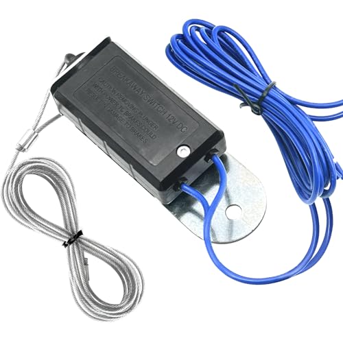 EEBBL Trailer Breakaway Switch with 4 Feet Coiled Cable with Electric Brake Switch, Emergency Breakaway Switch for RV Towing Trailer