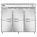 Continental Refrigerator DL3RFFE-SA-HD Designer Line Extra-Wide Three Section Reach-in Refrigerator/Freezer, 85-1/5"W, Stainless Exterior & Half-Height Doors