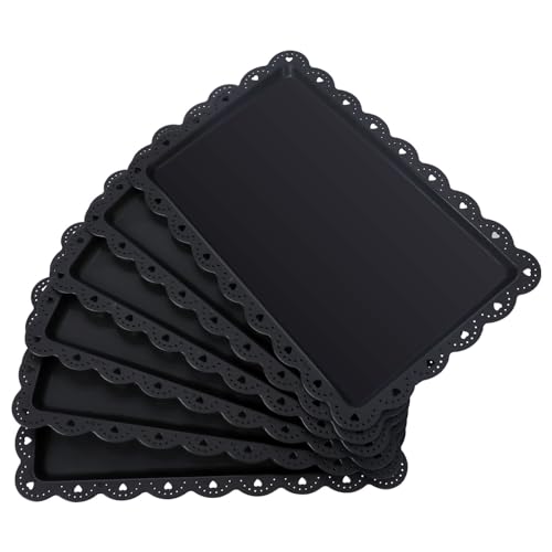 12 bandejas de plástico para servir, grandes, de 14.5 x 9.5 pulgadas, rectangulares, para mesa de postre, platos desechables, bandeja plana para servir galletas, cupcakes, para cumpleaños, fiesta de