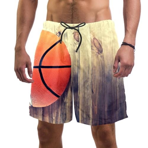 Maillot de bain homme basket-ball en bois léger pour nager et bouger