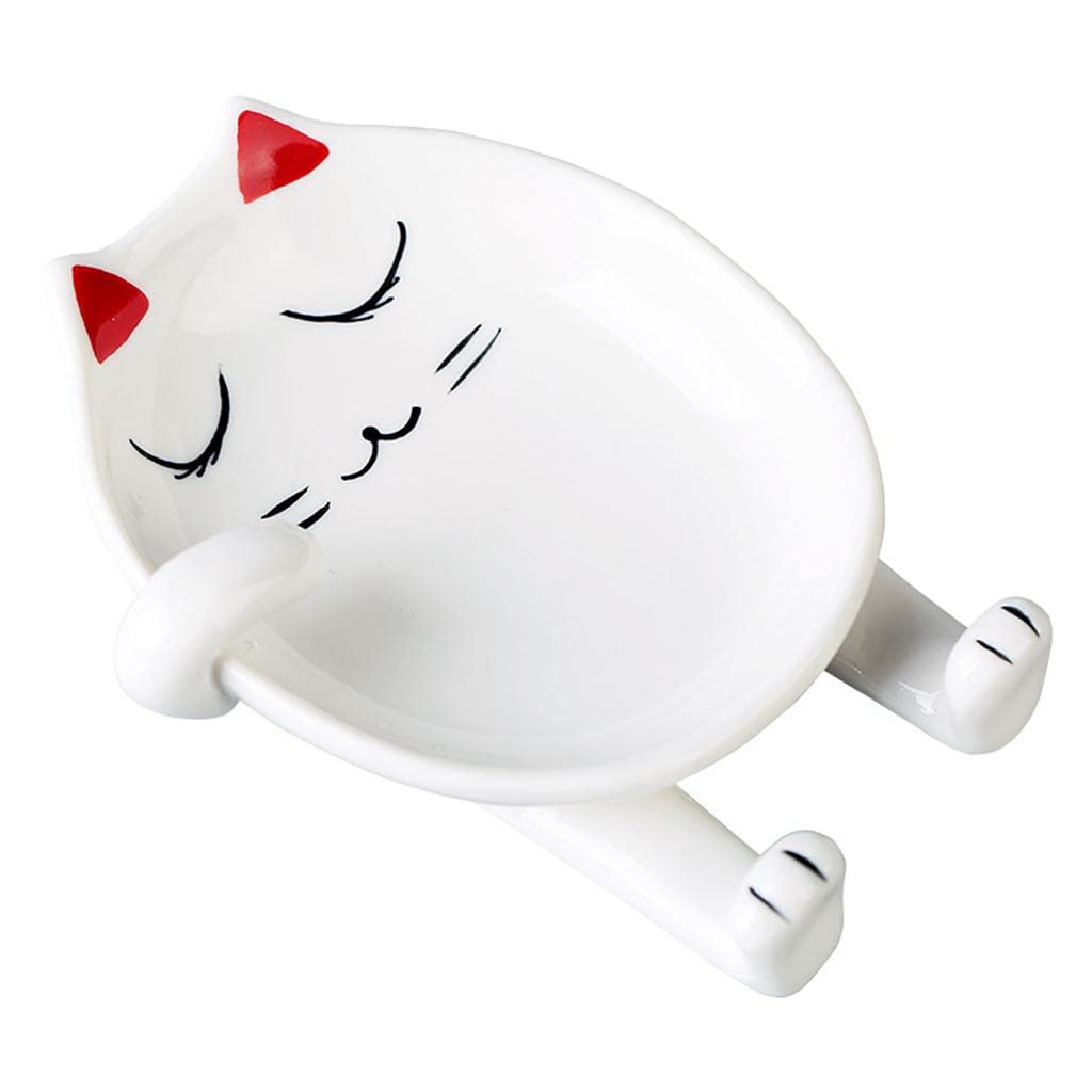 Pinakine® Spoon Rest Ceramic Make Kitty Shape Animal Shaped for Stovetop Kitchen Decor Red Ears|Home & Garden| Kitchen Dining & Bar| Kitchen Tools & Gadgets| Spoon Rests|70033567PNKL