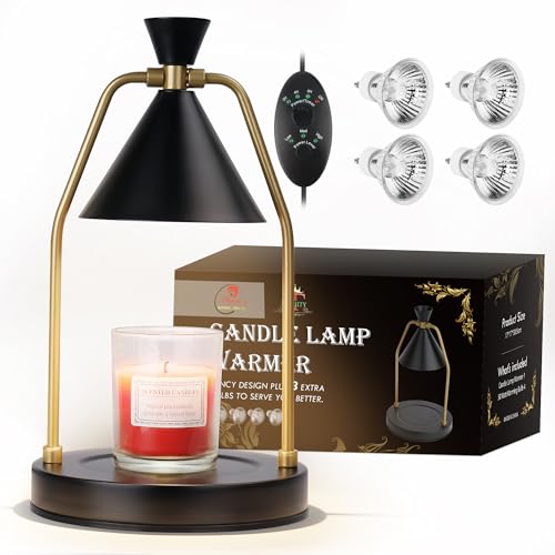 MIGHTY T Candle Warmer Lamp with Timer, Dimmable Candle Light Electric Candle Warmer Compatible with Candles, Candle Holders for Home Decor & Gifts