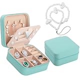 WD&CD Portagioielli da Viaggio Piccolo Organizer da Viaggio per Gioielli Organizer Portatile per Anelli Orecchini Collane Orologi Rossetto, Verde