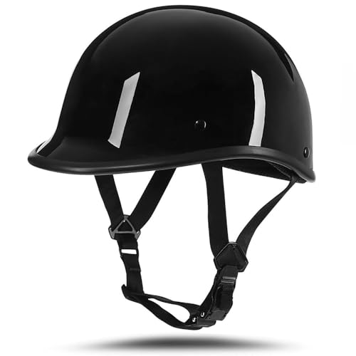 RHBDDHV Medio Casco Adulto Cascos de Moto Casco de Cara Abierta con Visera y Gafas Casco de Motocicleta Retro Aprobado por Dot/ECE Casco de Media Carcasa Ciclomotor Scooter Casco Ligero