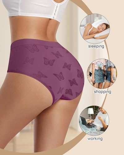 Women's Low-Rise Nylon Printed Triangular Underwear, Soft and Comfy Full Coverage Panties 5-Pack2