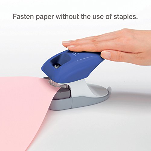 Image of Plus Paper Clinch Desktop Staple-Free Stapler, Blue