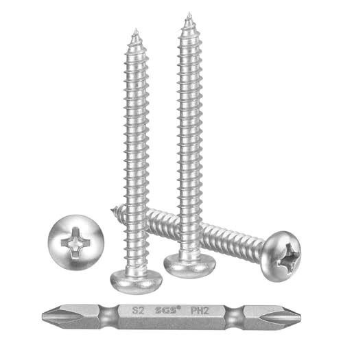 Vis autotaraudeuses en acier inoxydable 304 argenté pour une fixation durable sur paroi
