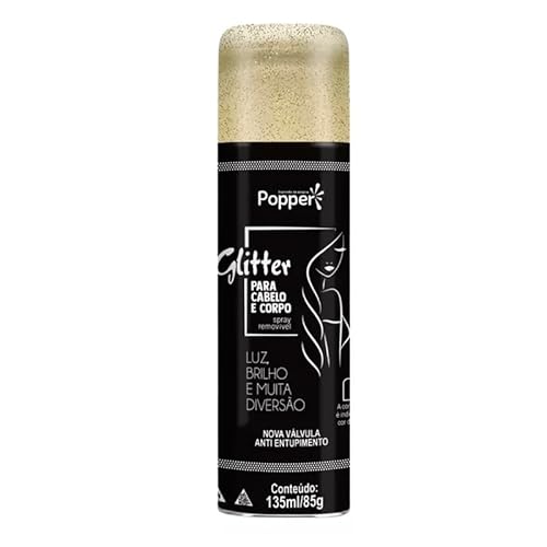 Spray Glitter Brilho Carnaval Cabelo Corpo 135ml Dourado