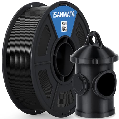 iSANMATE ASA Schwarz Filament 1.75mm Premium Anti-UV Wetterbeständiges 3D Drucker Filament für Outdoor Maßgenauigkeit +/- 0.02mm 1KG Spule ASA Black Filament für 3D Drucker