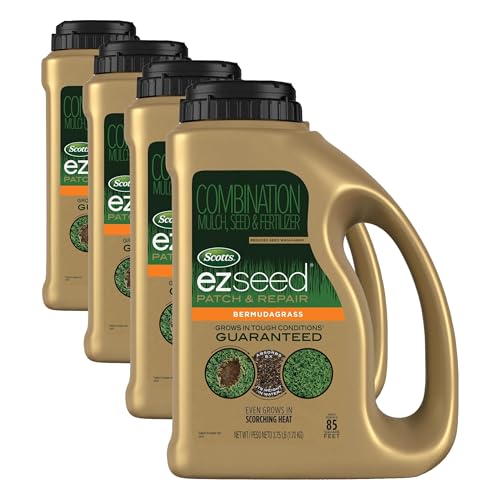 Image of Scotts EZ Seed Bermudagrass - 3.75 lb., Combination Mulch, Seed and Fertilizer, for Tough Conditions Like Scorching Heat and Dry Areas, Grows on Slopes and in High Traffic Areas (Pack of 4)