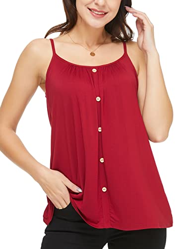Image of Camisoles for Women with Built in Bra Adjustable Strap Tank Tops Cami Sleeveless Summer Tops for Workout Sleeping Traveling