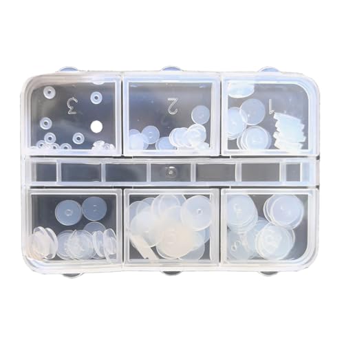 120Pcs Practical Piercing Jewelry Pad Compact Silicone Eye Discs in A Portable Case for Students and Professional
