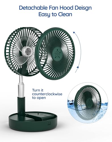 Ventilateur à piles Primevolve portable et pliable vert pour la table - 8