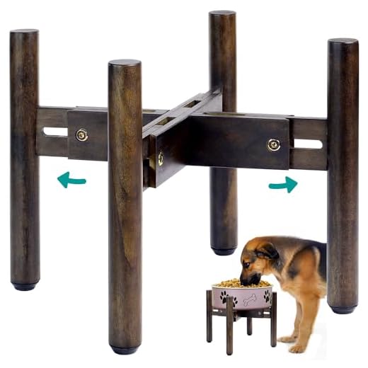 Dog Bowl Stand for Water/Food - Adjust with Lock - Dog Water Fountain Holder, Elevates Pet Food and Water Feeder Bowls (Bowl not Included) (1Pack - (Height 10.3in, Width 8-11.2in))