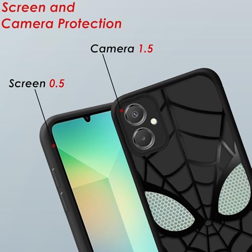 Image of Stylish Spider Back Case Cover Compatible for Samsung Galaxy M07 / A07 / F07 | Spidey Face Mask Case | Soft Silicone | Camera & Full Body Protection | Shock Proof | (Black)