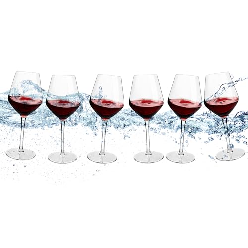 HAHASHOW Tritan Plastic Wine Glasses, Unbreakable 440ml Wine Glasses Set of 6, Dishwasher Safe for Camping Picnic, Outdoor & Party