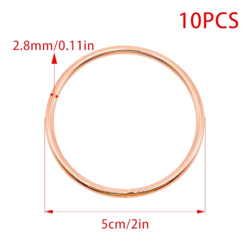 Image of Pocoxll 10 Pcs 2 Inch Metal Hoops for Crafts, Dream Catcher Rings, Wire Wreath Frame Floral Hoop Rings for Wedding Wreath Decor and DIY Wall Hanging Crafts(Gold)