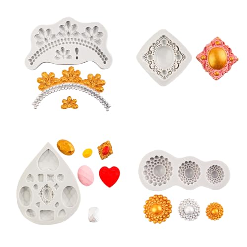 CAZSTYK Herramienta de decoración de pasteles de silicona con piedras preciosas para hornear pasteles, moldes de chocolate, fácil limpieza, diseño flexible, moldes de silicona para hornear a altas