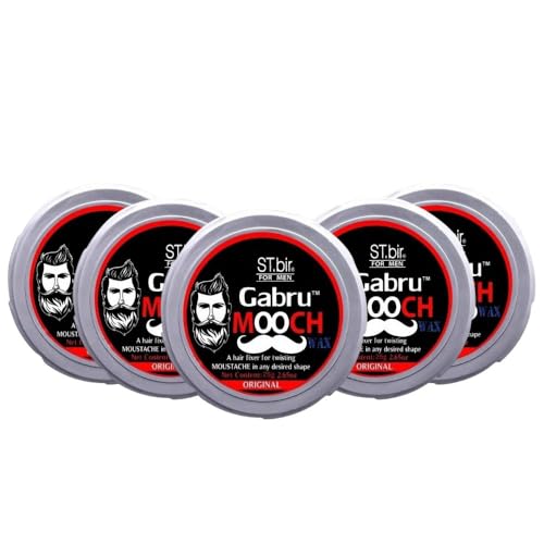 Image of Mooch Moustache Wax for Men - Strong Hold & Long Lasting Styling Wax | Natural Look | Original Scent | 25g Pack of 5