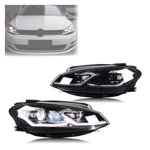 LDGSUPH LED Headlights Compatible For VW Golf MK7.5 TSI TDI Variant Halogen 2017-2020 [not Fit GTI/GTD/Rline/MK7] Front Lamps Assembly