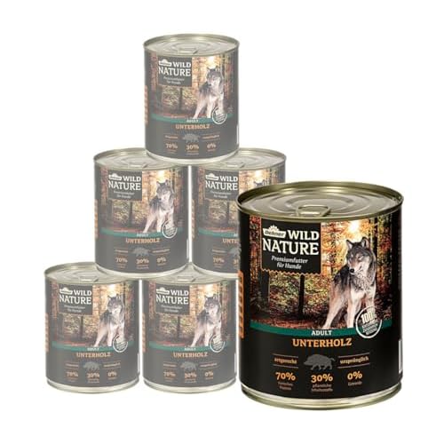 Dehner Wild Nature Hundefutter Adult, Unterholz, 6 x 800 g (4.8 kg)
