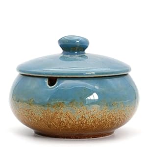 AMITD Zigarren Aschenbecher, Chinesische Keramik Aschenbecher Mit Einer Abdeckung Teetisch Couchtisch Klein Dekoration…