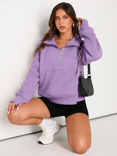 Image of AUTOMET Womens Sweatshirts Half Zip Cropped Pullover Fleece Quarter Zipper Hoodies 2026 Fall Fashion Outfits Clothes