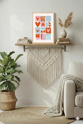 Image of BLINKART Love Collage Aesthetic Modern Art Walls With Frame | Natural Wood Texture | Living Room Bedroom Office Wall Decoration | Poster Home Decor Frames Wall Bedroom | 12x8 Inches (D65)