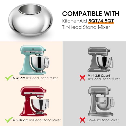 Image of Aieve Snack Coater Compatible with KitchenAid Tilt-Head Stand Mixer, Chocolate Coating Attachment for Freeze-Dried Strawberries,Almonds,Pistachios & Nuts, Home & Commercial Use