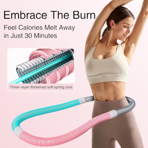 Image of Weighted Infinity Fitness Hoop for Adults and Kids- Adjustable Detachable Smart Hula Hoop for Waist & Core Workout, Fun Cardio Exercise for Home Fitness & Weight (Hula Hoop-1)