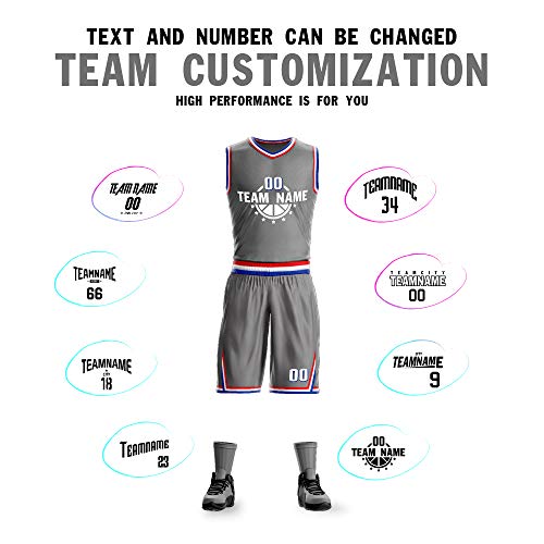 image for Carote Grey Custom Men/Youth Basketball Uniforms Team Jersey and Short