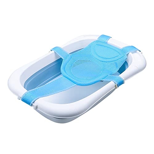 Bath Seat Support Net Newborn Floating Bath Cushion Pad Infant Bathtub Sling Shower Mesh Adjustable Bath Tube Support 5-Points Anti-Slip Bathtub Seat for Age 0-18 Months