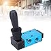 ANKROYU Hand Lever Pneumatic Valve, Hand Push Valve Aluminum Alloy 2 Position 5 Way 1/4in Air Component, Hand Control Valve Industrial Toggle Valves