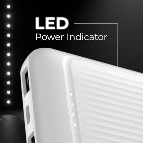 Image of SKYVOLT 10000mAh Power Bank, 22.5W Fast Charging, Dual USB-A & Type-C Input /Output, LED Indicator, Li-Polymer Battery, Multi-Layer Protection, Universal Compatibility (White)