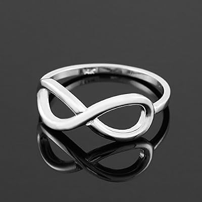 Polished 10k White Gold Infinity Ring