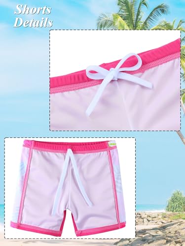 Image of Girls Two Piece Swimsuit Floral UPF 50+ Rash Guard Set Kids Beach Swimwear