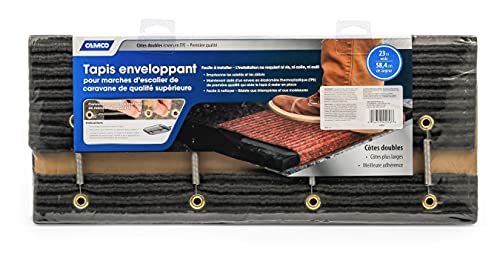 Camco 42956 Rv Step Rug ( Premium Wrap Around Double Ribbed , 100% Polyester (18" X 23") - Gray) #TOP2