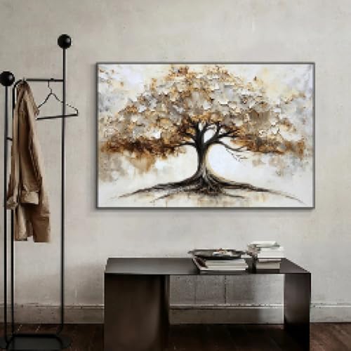 Toile Arbre de la Vie peinture abstraite moderne grand format 70x100cm salon
